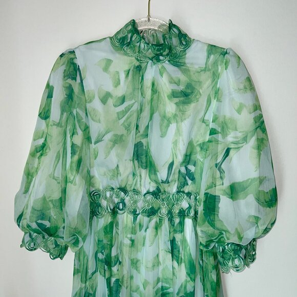 Ina Dresses & Skirts - INA green floral gauzy dress - Size Large